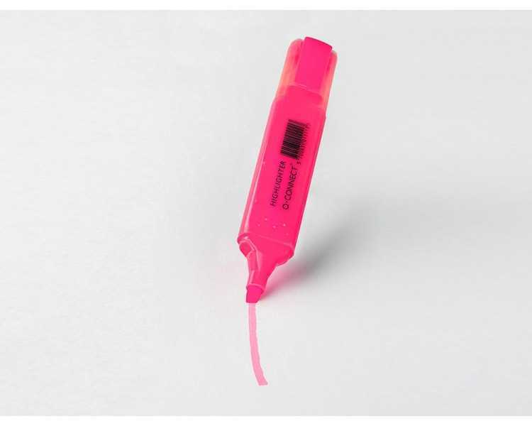 Rotulador q-connect fluorescente rosa punta biselada