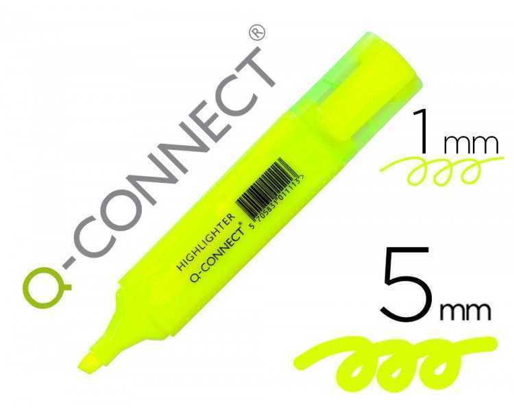 Rotulador q-connect fluorescente amarillo punta biselada