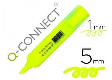Rotulador q-connect fluorescente amarillo punta biselada