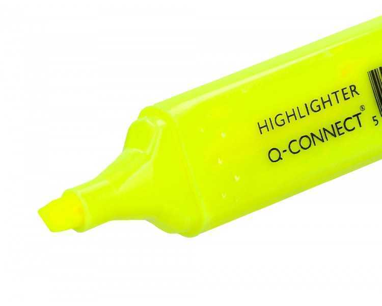 Rotulador q-connect fluorescente amarillo punta biselada