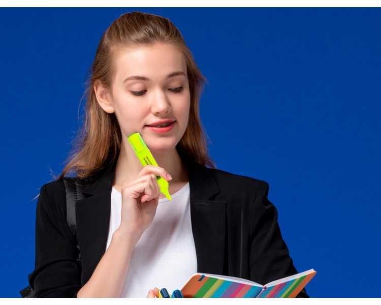 Rotulador q-connect fluorescente amarillo punta biselada