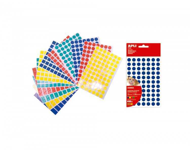 Gomets figuras geometricas 993 bolsa con 12 hojas surtidas