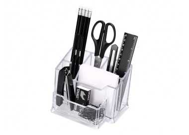 Organizador liderpapel transparente con accesorios