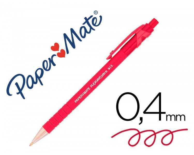 Boligrafo flexgrip retractil rojo