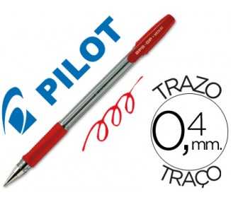 Boligrafo pilot bps-gp rojo sujecion de caucho tinta base de aceite con capuchon