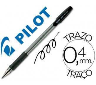 Boligrafo pilot bps-gp negro sujecion de caucho tinta base de aceite con capuchon