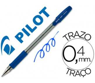 Boligrafo pilot bps-gp azul sujecion de caucho tinta base de aceite con capuchon