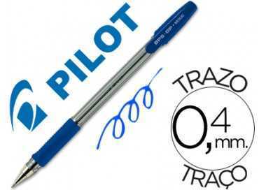 Boligrafo pilot bps-gp azul sujecion de caucho tinta base de aceite con capuchon