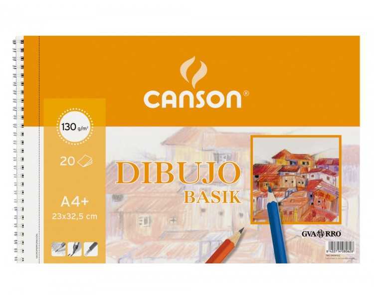 Bloc dibujo basik din a4+ espiral 23 x 32.5 cm 20 hojas microperforado 2 taladros