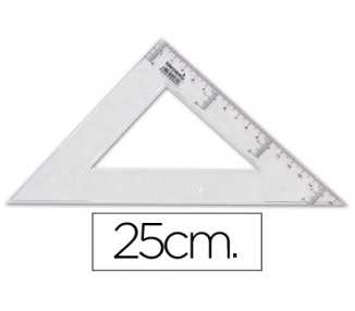 Escuadra liderpapel 25 cm plastico cristal