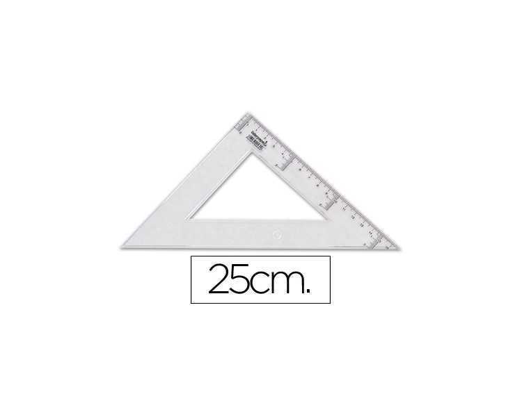 Escuadra liderpapel 25 cm plastico cristal