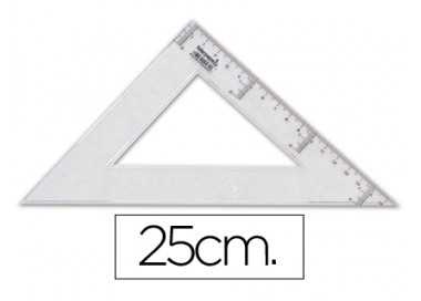 Escuadra liderpapel 25 cm plastico cristal