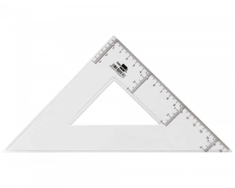 Escuadra liderpapel 25 cm plastico cristal