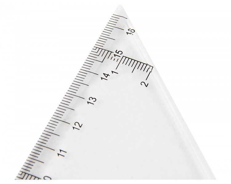 Escuadra liderpapel 25 cm plastico cristal