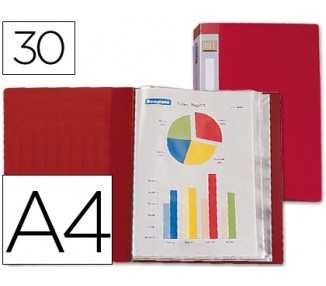 Carpeta liderpapel personaliza 37020 30 fundas polipropileno din a4 roja lomo personalizable