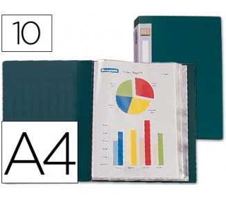 Carpeta liderpapel personaliza 31703 10 fundas polipropileno din a4 verde lomo personalizable