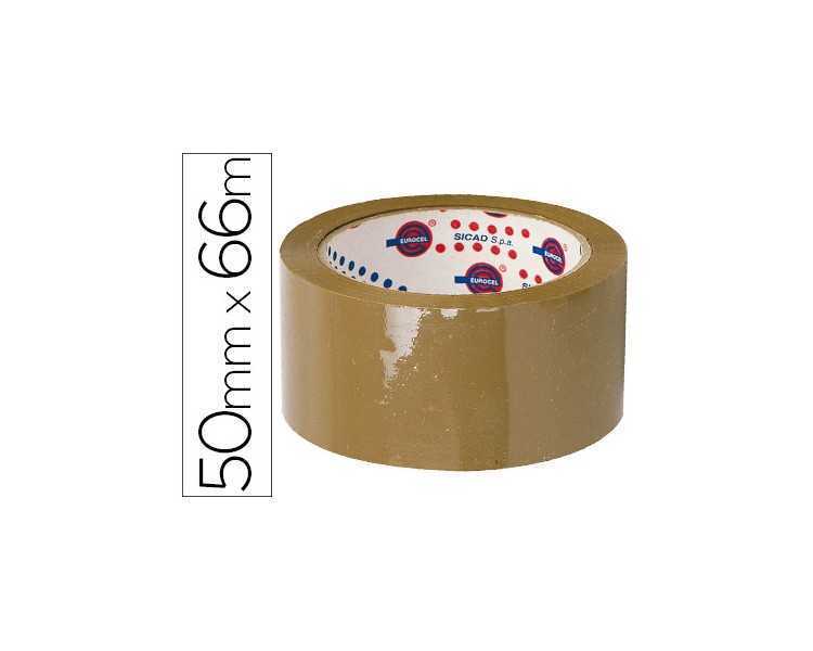 Cinta adhesiva eurocel polipropileno havana 66 mt x 50 mm para embalaje