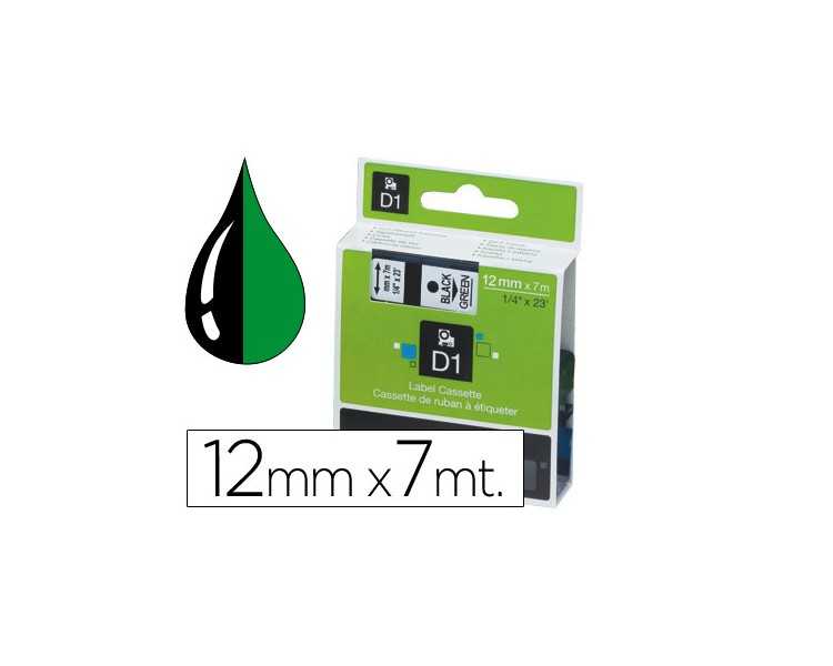 Cinta dymo 1000 negro-verde 12mm x 7mt d1