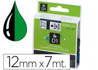Cinta dymo 1000 negro-verde 12mm x 7mt d1