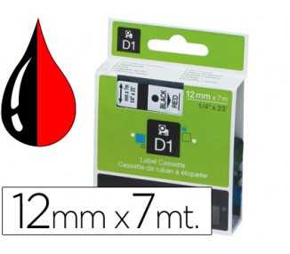 Cinta dymo 1000 negro-rojo 12mm x 7mt d1