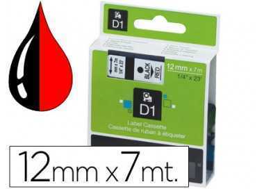 Cinta dymo 1000 negro-rojo 12mm x 7mt d1