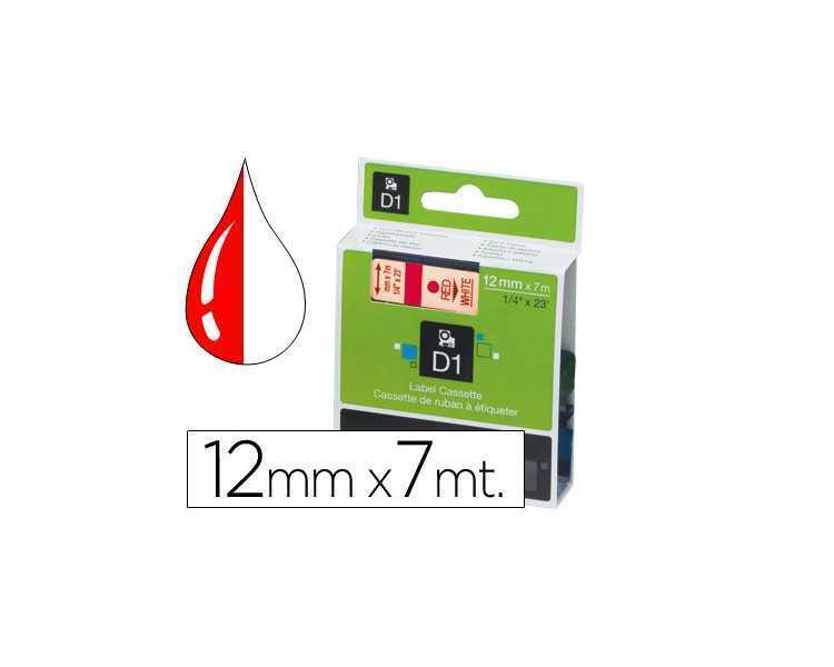 Cinta dymo 1000 rojo-blanco 12mm x 7mt d1