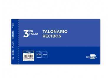 Talonario liderpapel recibos 3/fº original t136 sin matriz Talonario liderpapel recibos 3/fº original t136 sin matriz