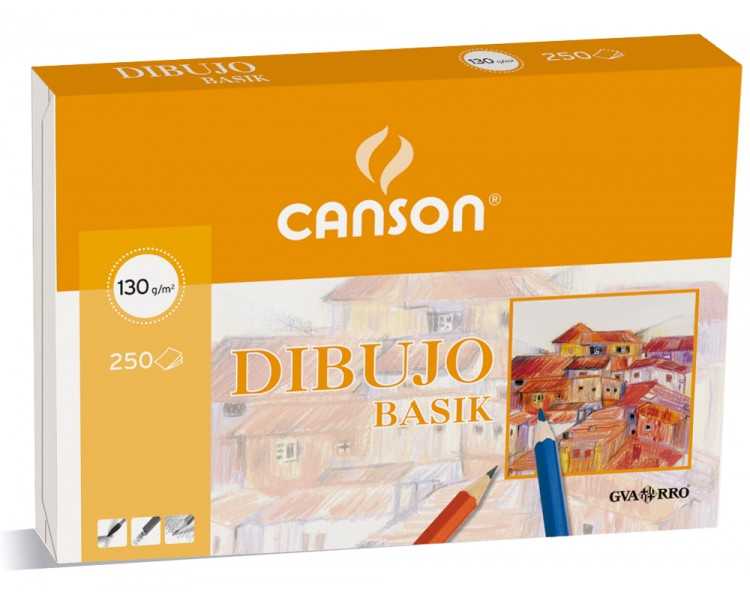 Papel dibujo basik 210x297 130 gr sin recuadro