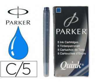 Tinta estilografica parker azul permanente caja de 5 cartuchos