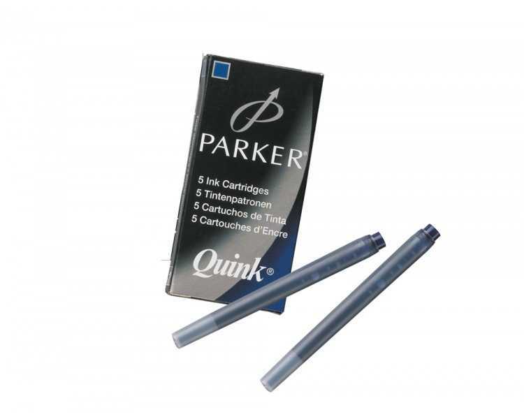 Tinta estilografica parker azul permanente caja de 5 cartuchos