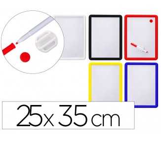 Pizarra blanca magnetica 25x35 cm con rotulador y borrador
