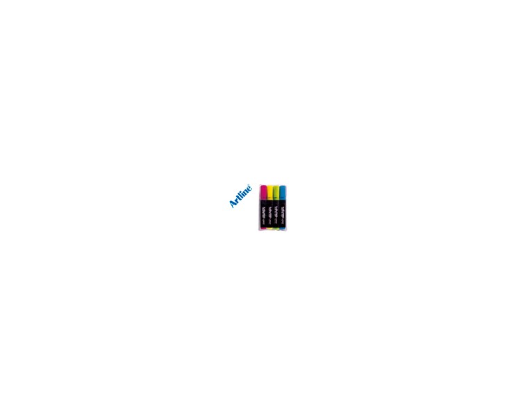 Rotulador artline fluorescente ek-660 punta biselada bolsa de 4 unidades colores surtidos