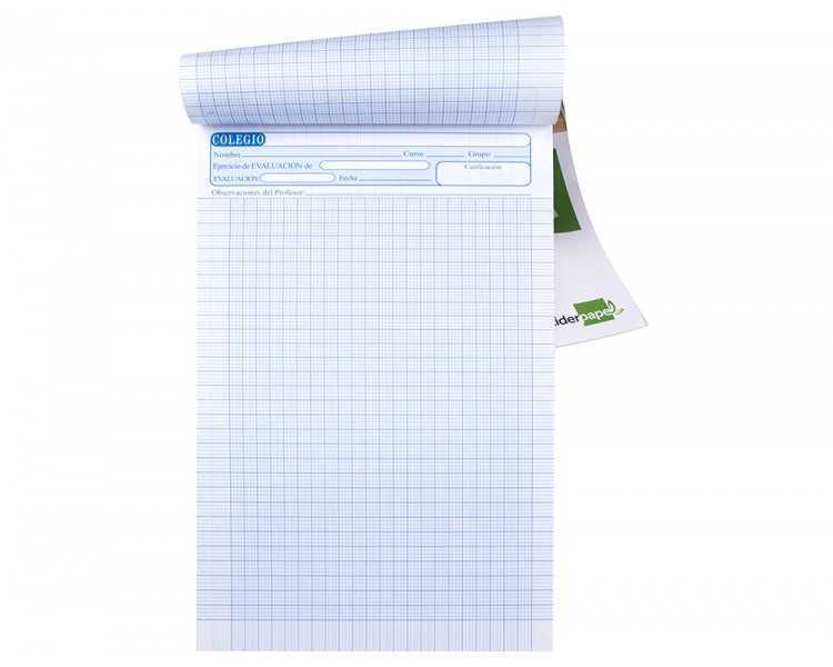 Bloc examenes liderpapel cuadro 2mm folio 40 hojas 60g/m2