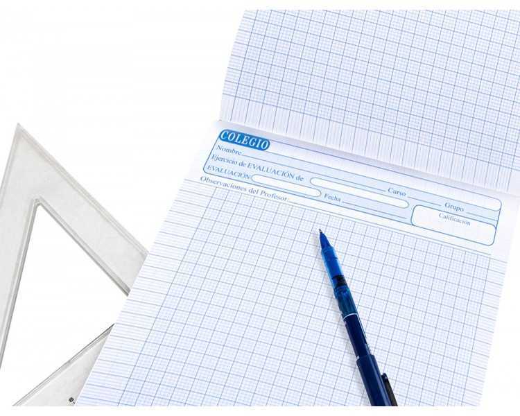 Bloc examenes liderpapel cuadro 2mm folio 40 hojas 60g/m2