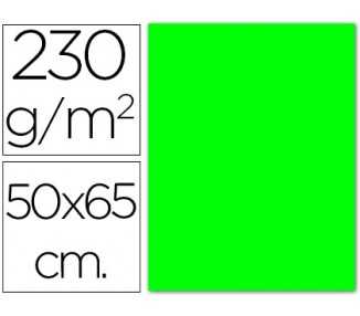 Cartulina fluorescente verde 50x65 cm 230 gr