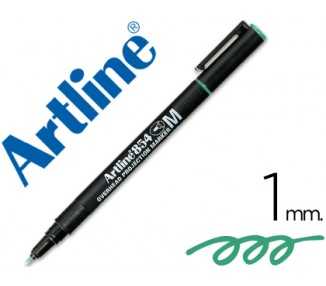 Rotulador artline retroproyeccion punta fibra permanente ek-854 verde -punta redonda 1 mm