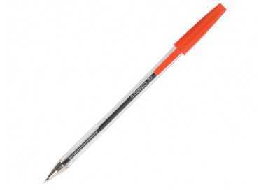 Boligrafo transparente q-connect rojo medio kf26041