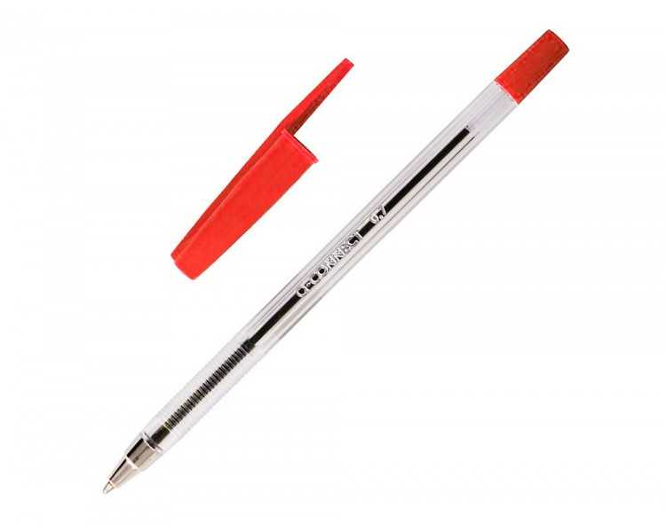Boligrafo transparente q-connect rojo medio kf26041