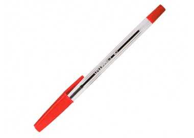 Boligrafo transparente q-connect rojo medio kf26041