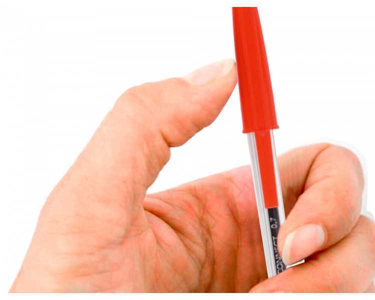 Boligrafo transparente q-connect rojo medio kf26041