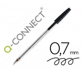 Boligrafo transparente q-connect negro medio kf26040