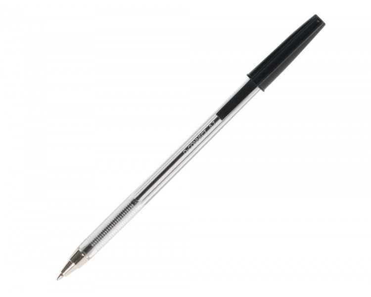 Boligrafo transparente q-connect negro medio kf26040
