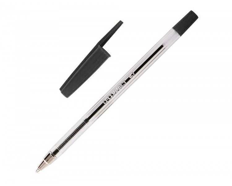 Boligrafo transparente q-connect negro medio kf26040
