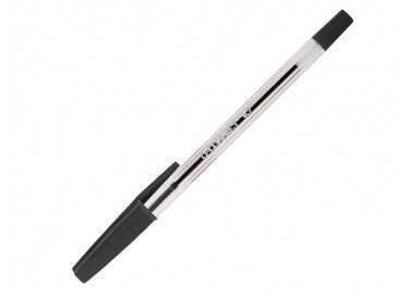 Boligrafo transparente q-connect negro medio kf26040