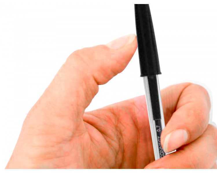Boligrafo transparente q-connect negro medio kf26040