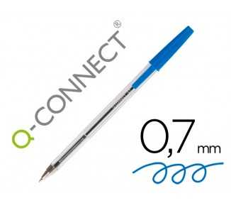 Boligrafo transparente q-connect azul medio kf26039