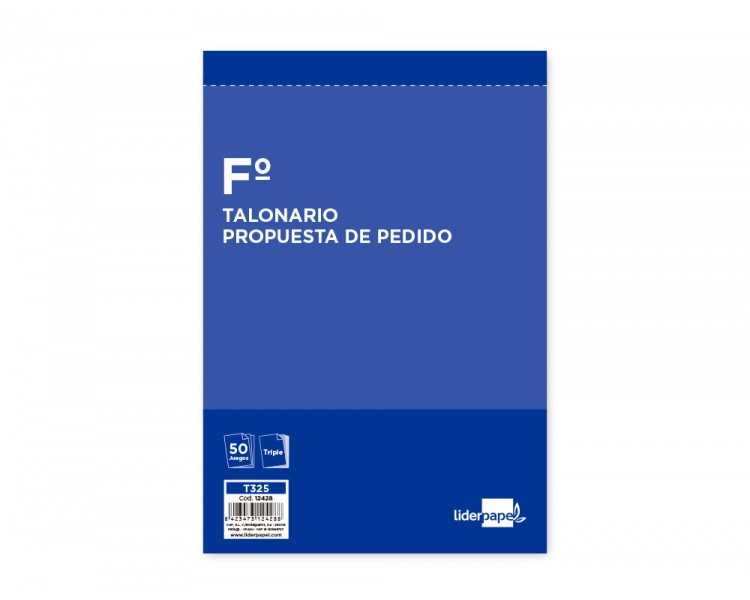 Talonario liderpapel pedidos folio original y 2 copias t325