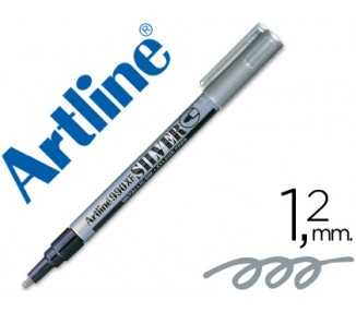 Rotulador artline marcador permanente tinta metalica ek-990 plata punta redonda 1.2 mm