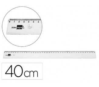 Regla liderpapel plastico irrompible transparente 40 cm