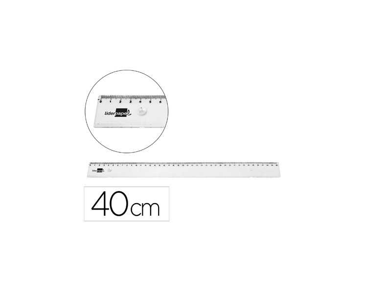 Regla liderpapel plastico irrompible transparente 40 cm